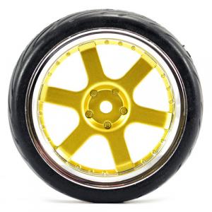 Fastrax 1/10 Street/Tread Tyre 6-Spoke Gold/Chrome Wheel