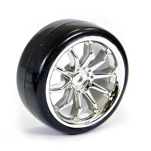 Fastrax 1/10 Street/Drift 10Sp Scale Chrome Wheel & V2 Tyre