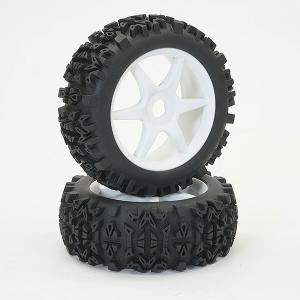 Fastrax 1:8 Grator Mounted On 6-Spoke White (Pr)