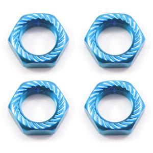 Fastrax 17mm X 1.0 Blue Serrated Wheel Nuts fits RC8 (4Pcs)