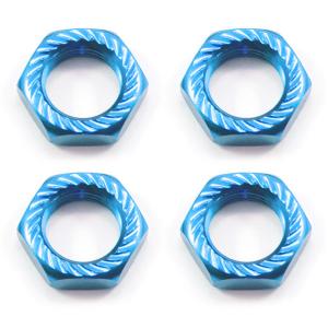 Fastrax 17mm X 1.0 Blue Serrated Wheel Nuts fits RC8 (4Pcs)