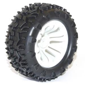 FTX CARNAGE MOUNTED WHEEL/TYRE COMPLETE PAIR - WHITE