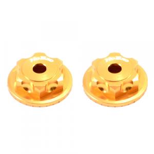 HOBAO MT DOUBLE LOCK DUSTPROOF WHEEL NUT/BUTTON SCREW (2) GOLD