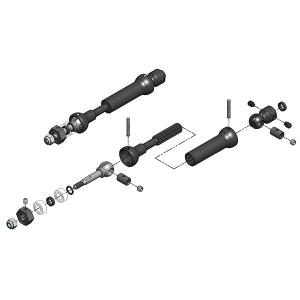 MIP X-DUTY CVD DRIVE KIT REAR 87MM TO 112MM W/5MM BEARING,BEARING, TRAXXAS SLASH/RALLY/STAMPEDE 4X4