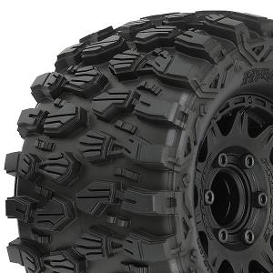 Hyrax 2.8" All Terrain Tires Mounted on Raid Black 6x30 Removable Hex Wheels (2) for StampedeÂ® 2wd & 4wd Front and Rear