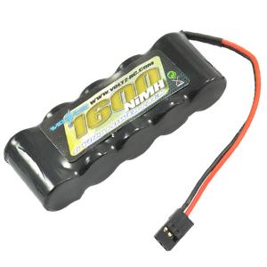 Voltz 1600Mah 6.0V RX Straight Akku w/ JR Liitin