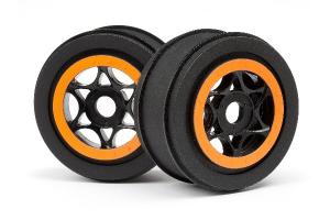 HPI Racing  AH-64 WHEEL BLACK/ORANGE (42x83mm/2pcs) 107855