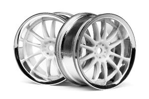 HPI Racing  WORK XSA 02C WHEEL 26mm CHROME/WHITE (3mm OFFSET) 3283