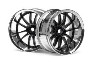 HPI Racing  WORK XSA 02C WHEEL 26mm CHROME/BLACK (9mm OFFSET) 3288