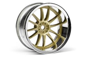 HPI Racing  WORK XSA 02C WHEEL 26mm CHROME/GOLD (9mm OFFSET) 3299