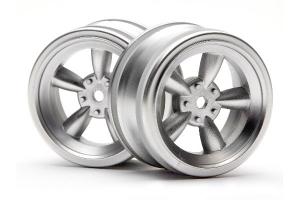 HPI Racing  VINTAGE 5 SPOKE WHEEL 26MM MATTE CHROME(0MM OFFSET) 3815