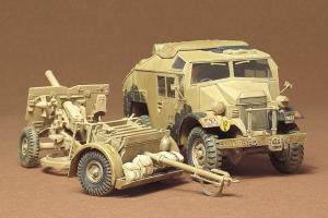 Tamiya 1/35 British 25 Pdr. Gun & Quad Tractor pienoismalli