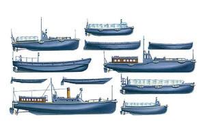 Tamiya 1/350 Japanese Navy Utility Boat Set lisätarvike