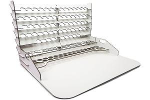 Paint display&work station w. vertical storage 