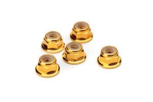 4MM Flange LockNuts Gold