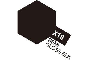 Tamiya Acrylic Mini X-18 Semi Gloss Black akryylimaali
