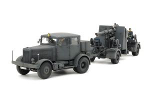 Tamiya 1/48 HEAVY TRACTOR SS-100 & 88MM FLAK pienoismalli