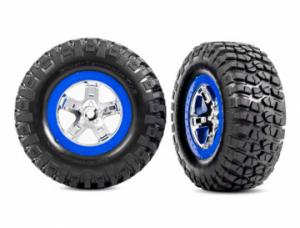 Traxxas Tires & Wheels, BFGoodrich/SCT Chrome-Blue 4WD/2WD Rear (2) TRX5867A