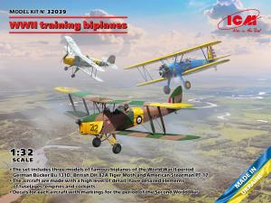 1/32 WWII training biplanes set (3 lentokonetta)