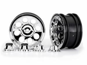 Traxxas Wheels 8-Hole Mag Chrome 2.2 + Center Caps (for Stub Axle #8225A) TRX8163