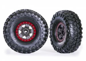 Traxxas Tires & Wheels Canyon Trail/TRX-4 Black 2.2 Red (2) TRX8181-RED
