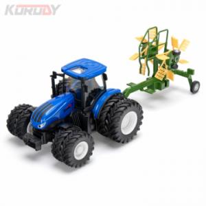 Tractor with double wheels and haytedder RC RTR 1:24