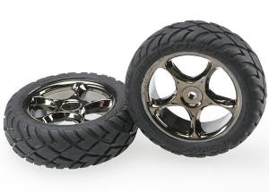 Traxxas Tires & Wheels Anaconda/Tracer Black Chrome 2.2" Front (2) TRX2479A