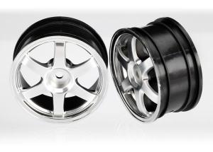 Traxxas Wheels, Volk Racing TE37 (satin chrome/chrome) (2) TRX7374X