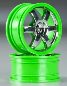 Traxxas Wheels Volk Racing TE37 Chrome-Green 1/16 (2) TRX7374