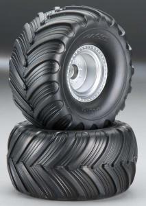 Traxxas Tires & Wheels Terra Groove/Satin Chrome 2.2/3.0 Truck (2) TRX3665