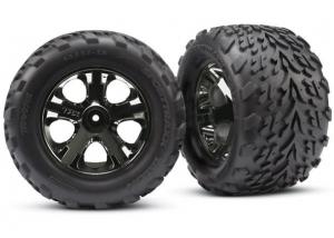 Traxxas Tires & Wheels Talon/All-Star Black Chrome 2.8" TSM (2) TRX3669A