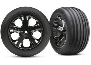 Traxxas Tires & Wheels Ribbed/All-Star Black Chrome 2.8" Front (2) TRX3771A