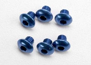 Traxxas Screws M4x4mm Button-head Hex Socket Alu Blue (6) TRX3940