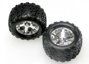 Traxxas Tires & Wheels Talon/All-Star Chrome 2.8" (Nitro Front) (2) TRX4171