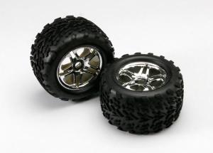 Traxxas Tires & Wheels Talon/SS Chrome (17mm) 3.8" (2) TRX5174R