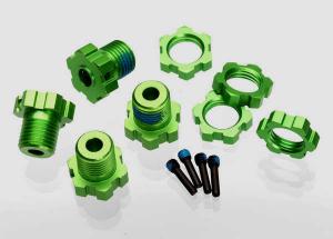 Traxxas Wheel Hub & Nuts 17mm Aluminium Green (4) TRX5353G