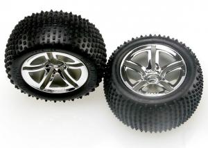 Traxxas Tires & Wheels Alias/Twin-Spoke (Nitro Rear) 2.8" (2) TRX5572R