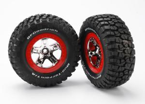 Traxxas Tires & Wheels BFGoodrich/SCT Chrome-Red 2WD Front (2) TRX5869