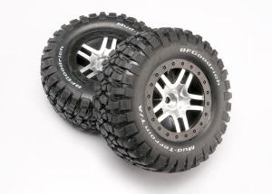 Traxxas Tires & Wheels BFGoodrich/S-Spoke Satin Chrome 2WD Front (2) TRX5877