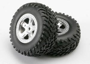 Traxxas Tires & Wheels SCT/SCT Satin Chrome (14mm) (2) TRX5973