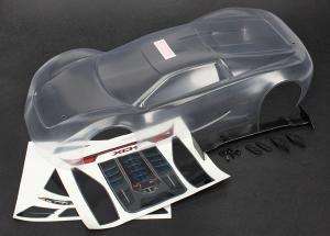 Traxxas Body, XO-1 (clear, requires painting)/ wing/ wing uprights ( TRX6411