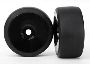 Traxxas Tires & Wheels Slicks S1/Dished Black Rear (2) XO-1 TRX6473
