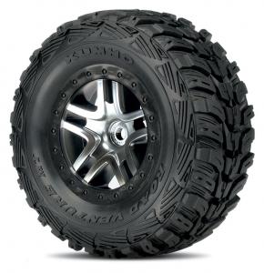 Traxxas Tires & Wheels Kumho/S-Spoke Chrome-Black 4WD/2WD Rear TRX6874