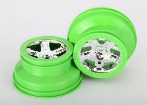 Traxxas Wheels SCT Chrome-Green 2.2/3.0" 4WD/2WD Rear (2) TRX6875
