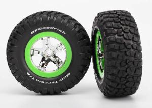 Traxxas Tires & Wheels BFGoodrich/SCT Chrome-Green 4WD/2WD Rear (2) TRX6876