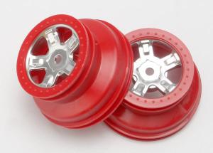 Traxxas Wheels SCT Chrome-Red Dual Profile 1/16 (2) TRX7072A