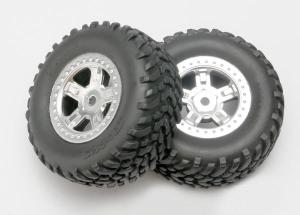 Traxxas Tires & Wheels SCT/SCT Chrome 1/16 (2) TRX7073