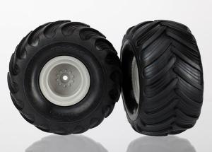 Traxxas Tires & wheels, assembled (Monster Jam replica grey wheels, TRX7265