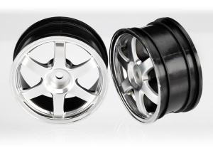 Traxxas Wheels, Volk Racing TE37 (satin chrome/chrome) (2) TRX7374X