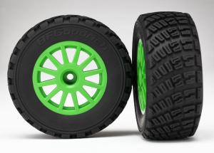 Traxxas Tires & Wheels BFGoodrich/Green Rally 1/10 TSM (2) TRX7473X